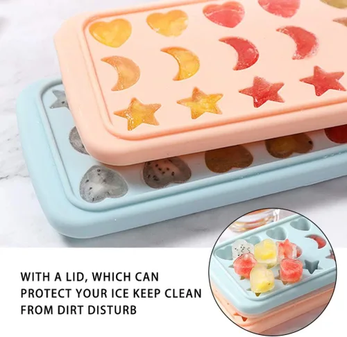Vista 7 de OSALADI Molde de silicona para cubitos de hielo de 24 cavidades, moldes de chocolate en forma de estrella, molde de jabón, moldes para hornear