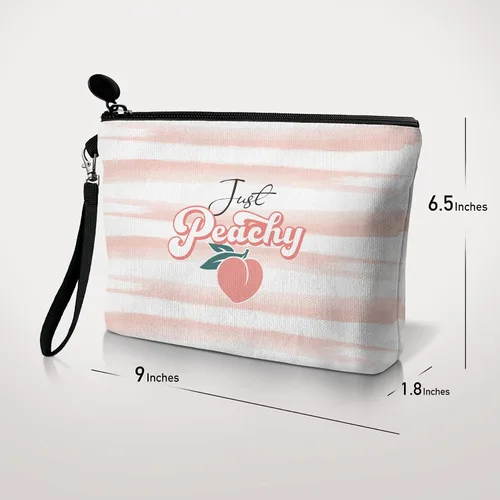Vista 5 de Hglian Bolsa de maquillaje de viaje, Rosado, Just Peachy