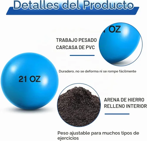 Vista 3 de Hungdao Juego de 6 pelotas de entrenamiento ponderadas pliométricas variables, bolas ponderadas de práctica de béisbol con peso para lanzar