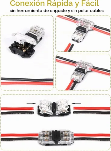 Vista 5 de Conectores de cable de bajo voltaje Kalolary 20 Pack 2 Pin 3/2 Way Wire Paquete de 20 T-I tipo