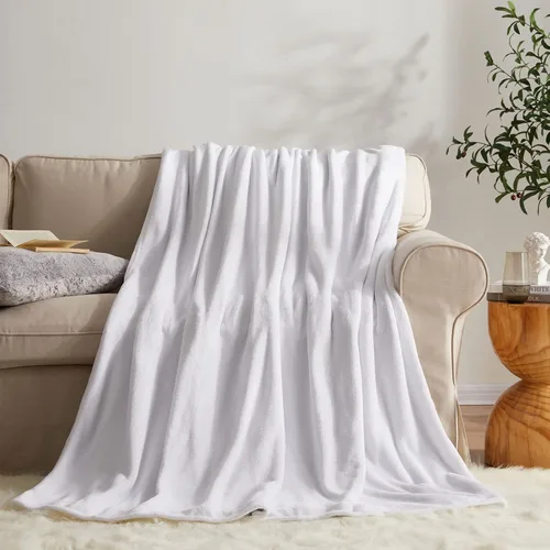 Vista 14 de KMUSET Manta de Tiro Súper Suave Premium de Franela de Forro Polar Sedosa Tamaño de Tiro Beige Microfibra Manta Ligera para Uso en Todas