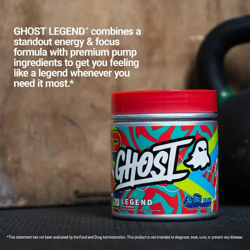 Vista 5 de GHOST Legend Polvo Pre-Entrenamiento, Frambuesa Azul - 30 Porciones – Pre-Entrenamiento para Hombres y Mujeres con Colina, L-Citrulina, y Beta