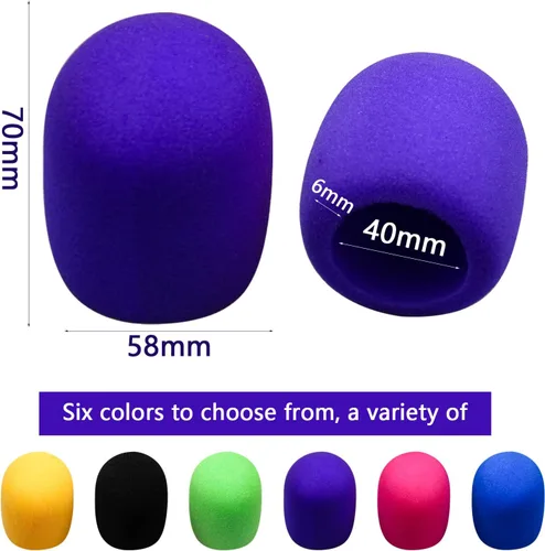 Vista 2 de Funda de micrófono de espuma colorida, cubierta de micrófono lavable para micrófono, fundas de micrófono para parabrisas adecuadas para la mayoría
