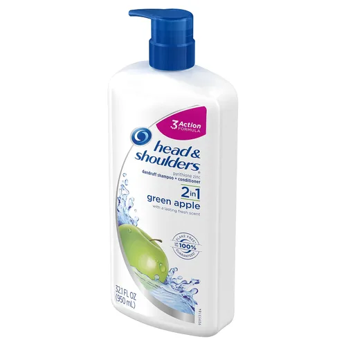 Vista 8 de Head and Shoulders Green Apple Champú 2 en 1 anticaspa + acondicionador de 32.1 onzas líquidas (el embalaje puede variar)