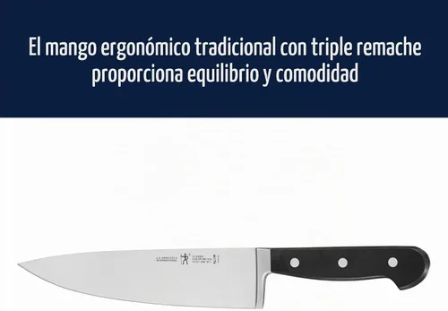 Vista 6 de HENCKELS Classic Razor-Sharp - Juego de cuchillos de cocina de 3 piezas, cuchillo de chef, cuchillo de pelar, cuchillo utilitario, ingeniería