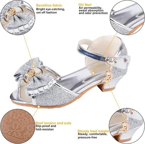 Vista 3 de Amtidy Zapatos de vestir Mary Jane para niña pequeña, zapatos planos de ballet para fiesta escolar