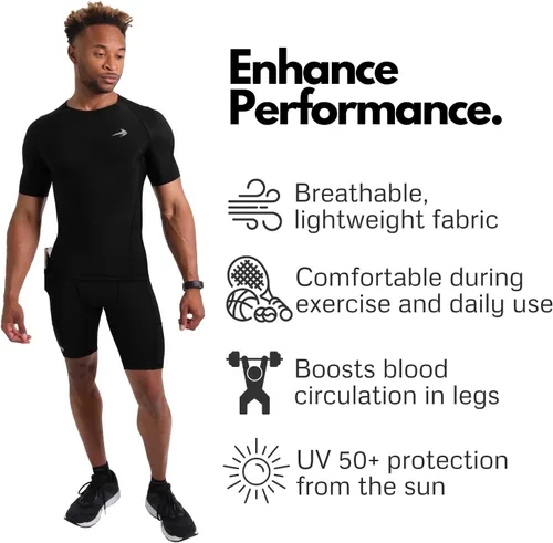 Vista 3 de CompressionZ Men's Compression Shorts with Pockets - Performance Sport Spandex Compression Underwear 8