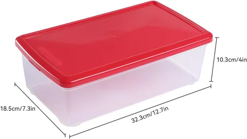 Vista 2 de Contenedores de almacenamiento apilables de plástico transparente con tapas, cajas de almacenamiento de plástico con tapas, 12 paquetes de 6 cuartos