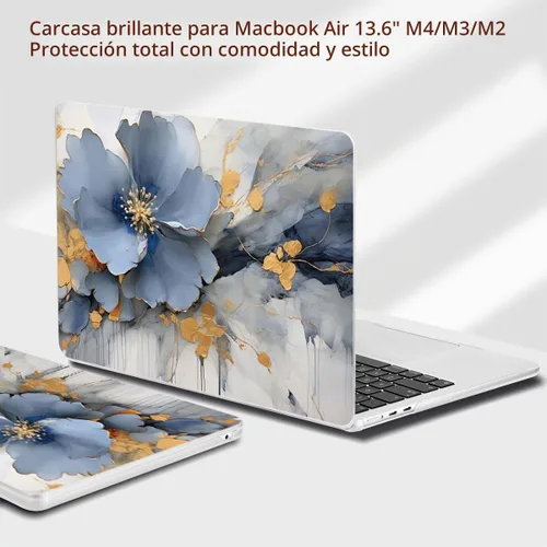 Vista 5 de Teryeefi Compatible con A2681 A3113 A3240 A3449 MacBook Air de 13.6 pulgadas M2 M3 M4 M5 versión 2022 2024 2025 2026, funda protectora delgada +