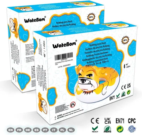 Vista 4 de Flotador Bulldog, tubo inflable gigante de 53 pulgadas para fiesta, diversión de verano, juguetes de piscina para adultos y niños