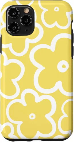 Vista 27 de iPhone 16 Cute Flower Pattern Wildflower Lemon Yellow and White Floral Case