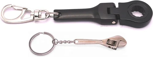 Vista 9 de GT/ Rotors Llave de Carraca Mini de 10mm para Llavero (Bono Gratis: Llavero de Cinta Métrica Mini) (Neo Chrome)