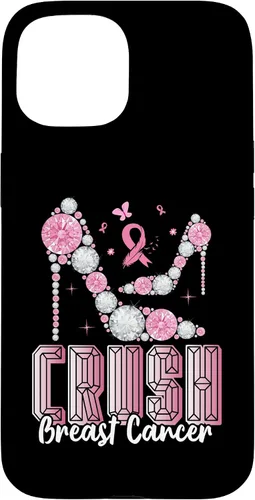 Vista 6 de iPhone 16 Crush Breast Cancer High Heels Bling Cancer Awareness Case