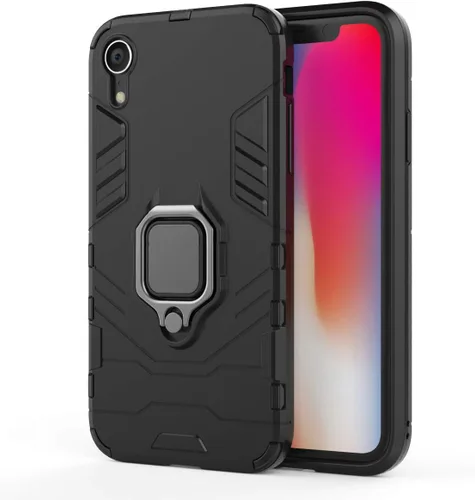 Vista 6 de LuluMain Compatible con iPhone XR, soporte de anillo de metal, a prueba de golpes, carcasa rígida (funciona con soporte magnético para automóvil)