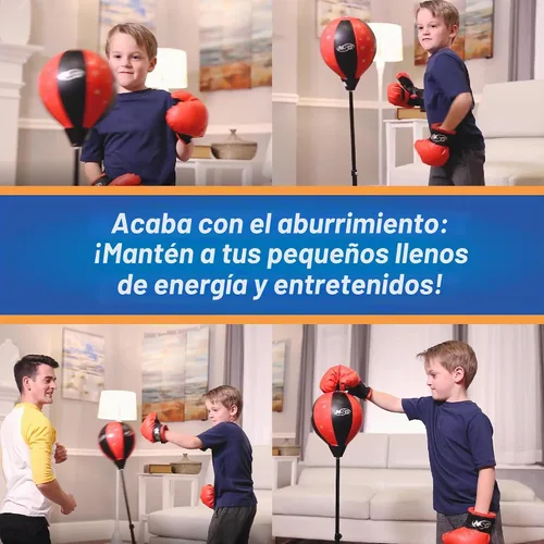 Vista 7 de NSG Juego de boxeo independiente de altura ajustable para niños