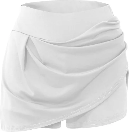 Vista 4 de OIOLOYJM Faldas de tenis para mujer, para golf, atléticas, de cintura alta, pantalones cortos de entrenamiento de verano con bolsillos