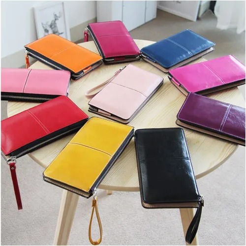 Vista 4 de iToolai Cartera de mano de piel sintética de color sólido para mujer, cartera y tarjetas de identificación de crédito