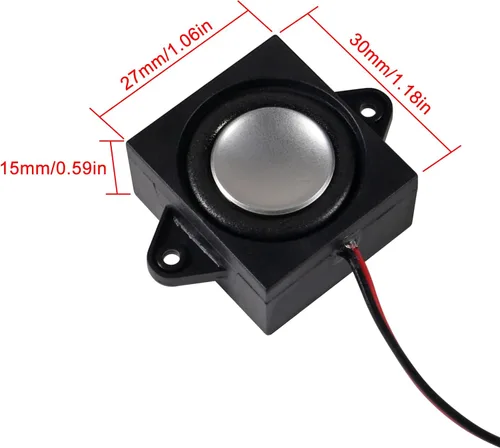 Vista 3 de ACEIRMC 4pcs mini altavoz 3W 8ohm para Arduino con interfaz JST-PH2.0 para pequeños proyectos electrónicos 3.3V 5V