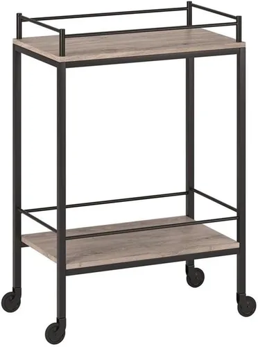 Vista 5 de Barnes - Carrito rectangular de 23,5 pulgadas de ancho, color marrón aliso