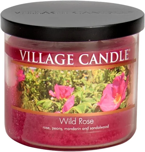Vista 5 de Village Candle Wild Rose - Tarro de vidrio grande, vela perfumada, 19 onzas, rosa