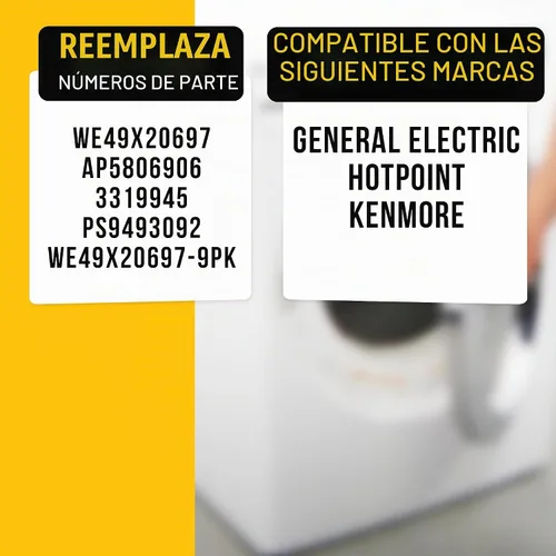 Vista 8 de WE49X20697 Kit de rodamientos de secadora para GE Hotpoint AP5806906