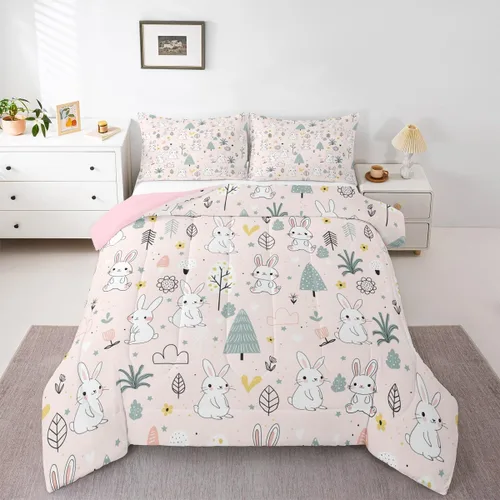 Vista 38 de Feelyou Juego de edredón de dibujos animados de gatos, juego de edredón de gatitos y flores, para niños, niñas, adolescentes, mascotas, gatos, juego