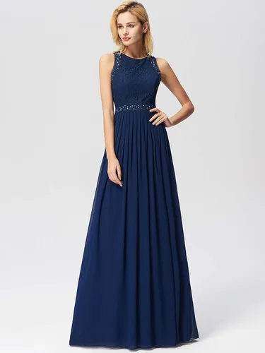 Vista 4 de Ever-Pretty Women's Round Neck Pleated A-Line Floor Length Bridesmaid Dress 07391-USA