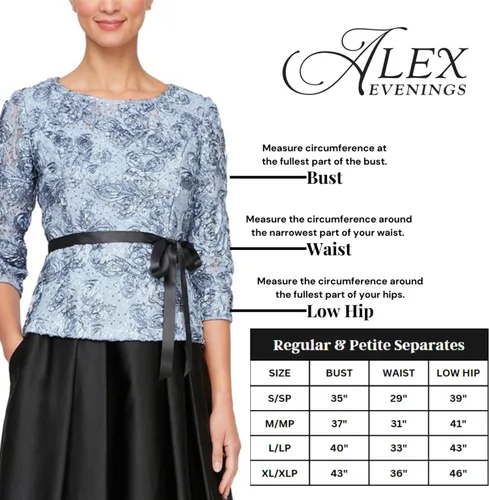 Vista 3 de Alex Evenings Pantalón de vestir de pierna ancha para mujer (regular y pequeño)