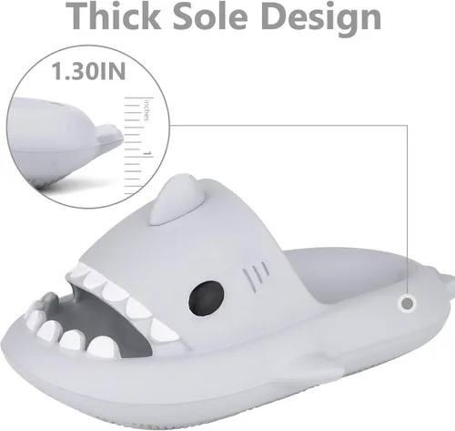 Vista 5 de Sandalias de baño con diseño de tiburón para niños y niñas Sandalias de ducha para niños y niñas Sandalias de playa y piscina Secado rápido