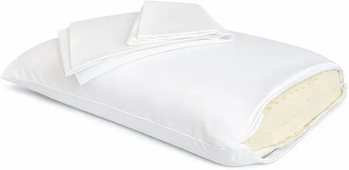 Vista 10 de ORGANIC TEXTILES 100% Talalay - Almohada de cama de látex con funda de algodón orgánico certificado GOTS (tamaño estándar, mediano), paquete de 1