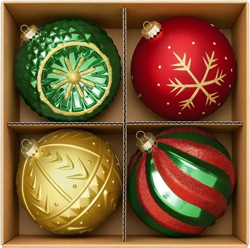 Vista 6 de SHareconn 30 bolas de árbol de Navidad de 2.36 pulgadas, adornos en blanco Blanco y negro