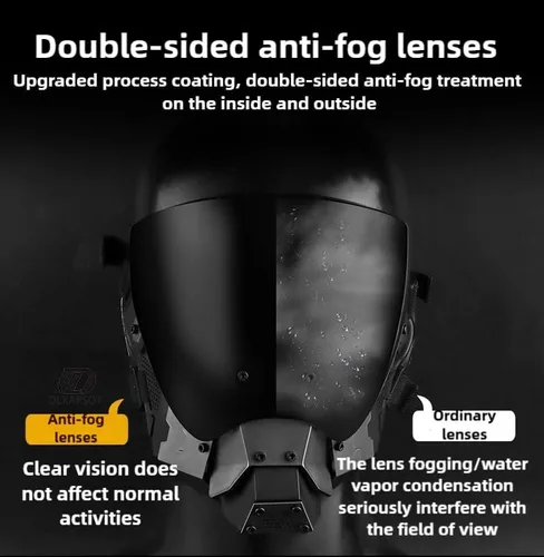 Vista 4 de Juego de máscara de casco punk de mitad/máscara de cara completa/máscara tecnológica/máscara mecánica/máscara de Airsoft, máscaras de cuernos
