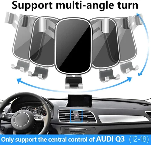 Vista 5 de LUNQIN - Soporte para teléfono de coche para Audi Q3 2012 2013 2014 2015 2016 2017 2018 Auto Interior Accesorios Mejores Teléfonos Montaje Celular