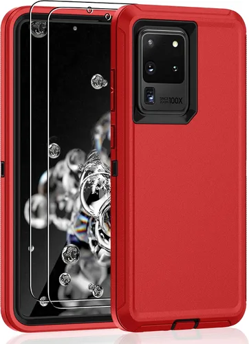 Vista 16 de Jshru Funda para Galaxy S20, funda protectora resistente de grado militar, a prueba de golpes, a prueba de caídas/polvo, 3 capas, funda