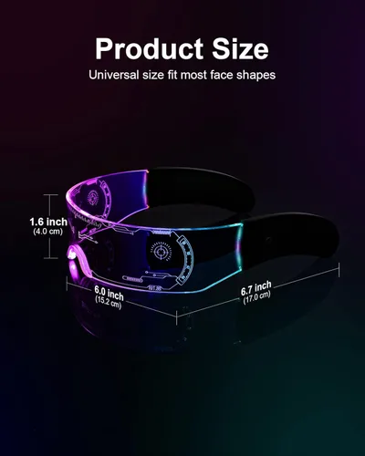 Vista 5 de JIMIMORO Gafas de sol Cyberpunk futuristas para rave, cosplay, fiesta, niños y adultos