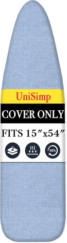 Vista 29 de UniSimp Funda y almohadilla para tabla de planchar de 15 x 54 pulgadas, algodón natural extra grueso, acolchado resistente a las manchas y a