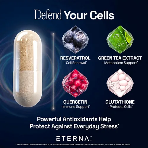 Vista 7 de Eternity NAD+ - Suplemento de resveratrol para hombres y mujeres, 1050 mg con 15 ingredientes avanzados para apoyo inmunológico, energía