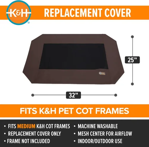 Vista 2 de Cuna de repuesto para mascotas con fabricación original de K&H, (marco no incluido) Designed to fit K&H Medium Pet Cots (Sold Separately), Indoor