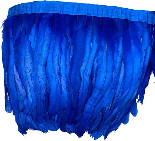 Vista 8 de Sowder Borde de flecos de plumas de gallo de 8 a 10 pulgadas de ancho para decoración de manualidades, paquete de 1 yarda (negro)