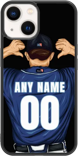 Vista 23 de Custome - Funda de teléfono de béisbol, diseño creativo de béisbol deportivo con número de estrella para iPhone 11, 12, 13, 14, 15 Pro Max Plus Mini