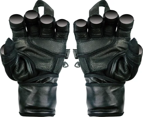 Vista 3 de Epic Leather Gym Gloves with Built in 2" Wide Wrist Wraps Best Grip & Design for Weightlifting Power Lifting Bodybuilding & Strength Training
