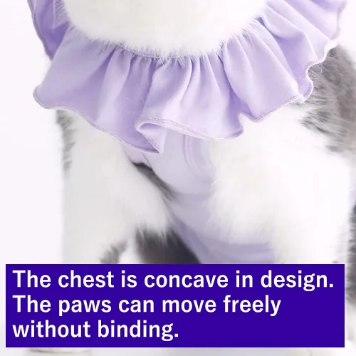 Vista 4 de Traje de recuperación para gatos para heridas abdominales y enfermedades de la piel, camisa quirúrgica transpirable para después de la cirugía