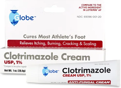 Vista 6 de Globe Clotrimazol Crema antifúngica 1% USP, 1 onza (paquete de 4), tratamiento antifúngico, alivia la picazón, ardor, agrietamiento y descamación