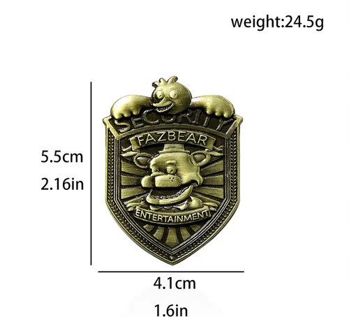 Vista 4 de FNAF Insignia de guardia de seguridad Freddy Fazbear Insignia de seguridad Fnaf Insignia de seguridad Insignia de seguridad Diseño de Pin de metal