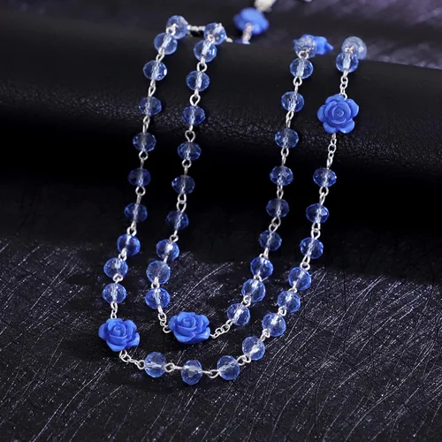 Vista 78 de KOMI Rosario de cuentas católicas para mujer, collar de cuentas de rosario con cruz de crucifijo, perlas de cristal, rosario, rosarios, católicos