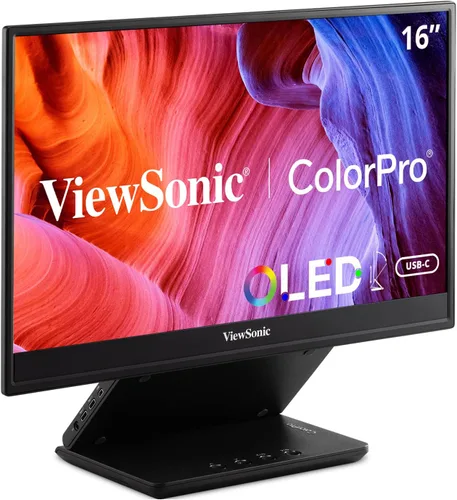 Vista 9 de ViewSonic VP1656 Monitor portátil IPS de 15.6 pulgadas 1200p con alimentación de 2 vías 40W USB C, validado por Pantone, calibrado de fábrica