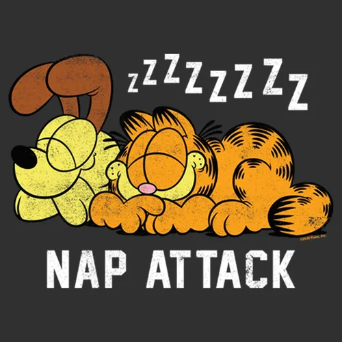 Vista 2 de Nickelodeon Big & Tall Garfield Nap Attack - Camiseta de manga corta para hombre
