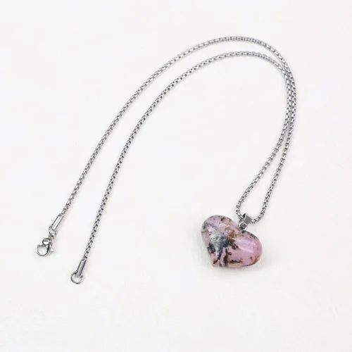 Vista 6 de COAI Collar de piedra de cristal de corazón de amor para mujer