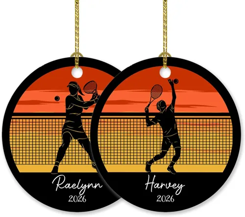 Vista 25 de Adorno personalizado de tiro con arco de Navidad 2025, adorno de Navidad con arco y flecha, regalo con nombre de arquero, año, adorno de jugador