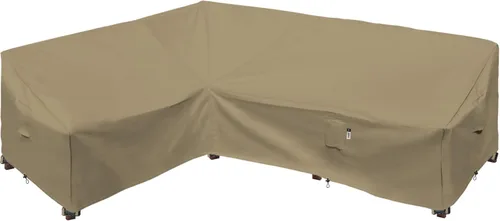 Vista 15 de Funda de Sofá Seccional de Servicio Pesado para Exteriores, Fundas Impermeables 600D para Sofá Seccional de Patio, Funda para Muebles de Jardín
